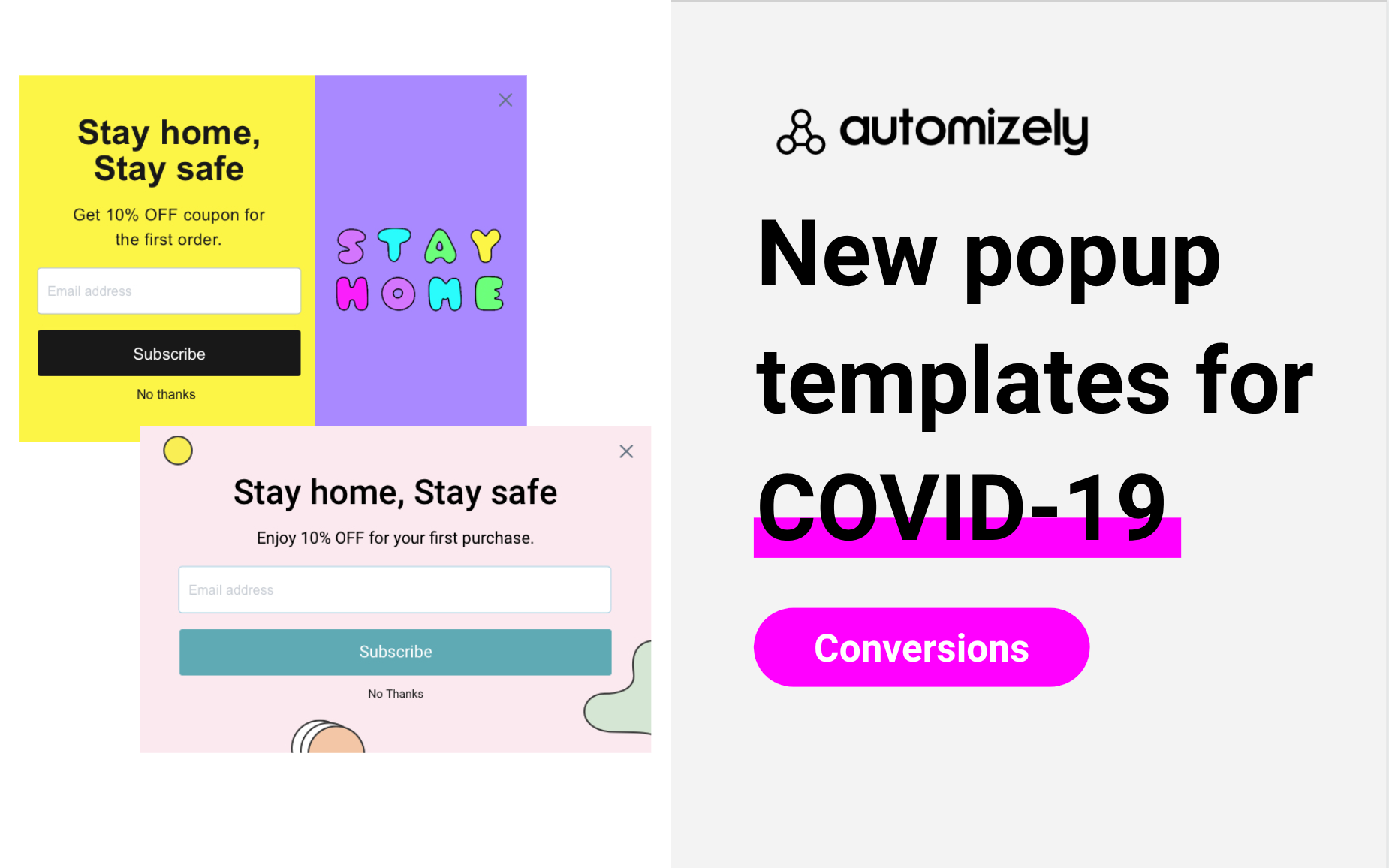 Introducing 10 new free sales popup templates for COVID-19