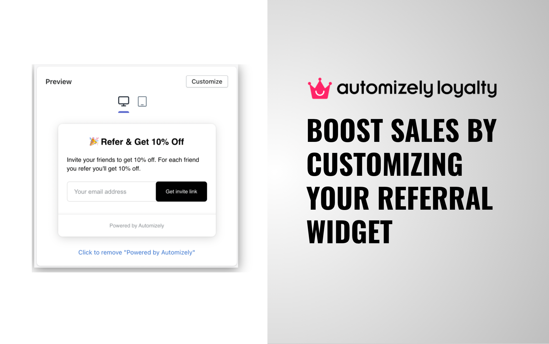 Automizely Loyalty: Boost Sales by Customizing Your Referral Widget and Popup